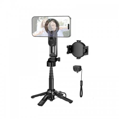 Селфі-трипод Hoco K27 Pro Magic Mini Live Broadcast Stand (Pull Clip + Magnetic Focusing Version) 48cm Black купити в Україні | Telemart фото