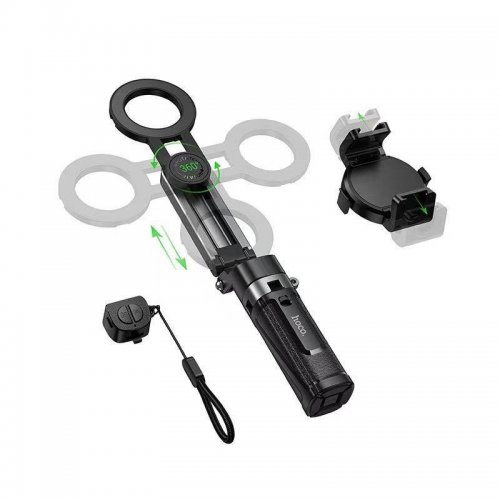 Селфі-трипод Hoco K27 Pro Magic Mini Live Broadcast Stand (Pull Clip + Magnetic Focusing Version) 48cm Black купити в Україні | Telemart фото