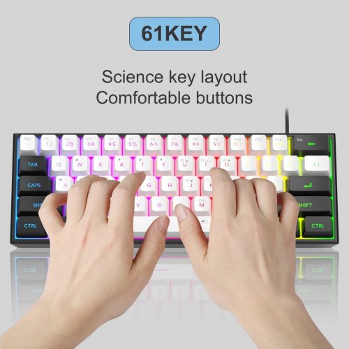 Уценка клавиатура MageGee TS91 RGB (6971969727502-UA) Black/White (Повреждена упаковка, 898078) купить в Украине | Telemart фото