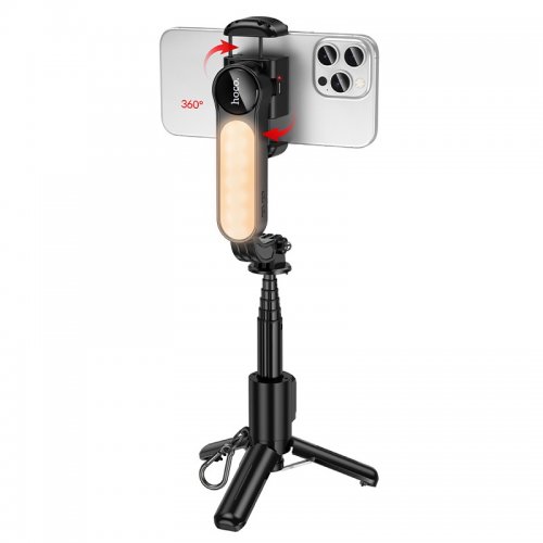 Селфі-монопод Hoco K90 Feliz Single-Axis Live Broadcast Holder Black купити в Україні | Telemart фото