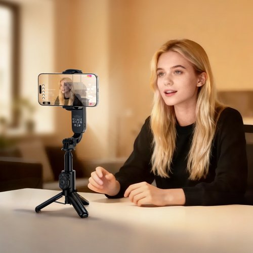 Селфі-монопод Hoco K90 Feliz Single-Axis Live Broadcast Holder Black купити в Україні | Telemart фото