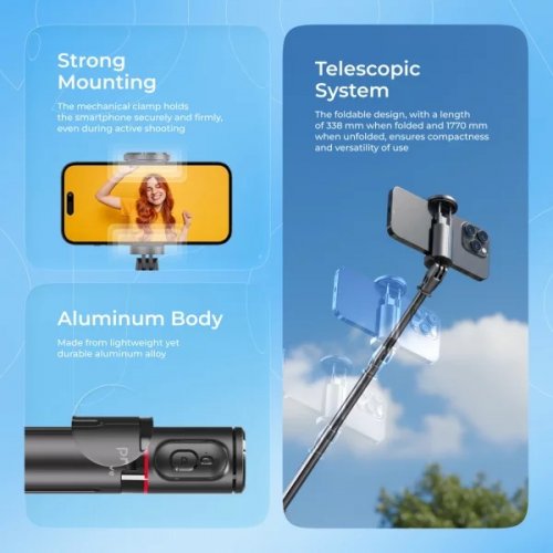 Селфі-трипод Proove DropStop 177cm (MPDS00010001) Black купити в Україні | Telemart фото