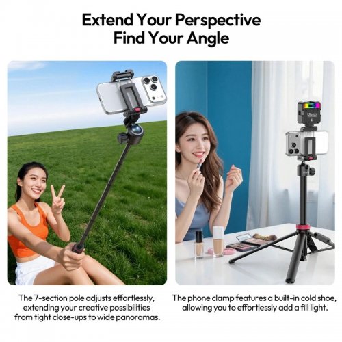 Штатив Ulanzi MT-44B 2-in-1 Selfie Stick Tripod (S056) Black купить в Украине | Telemart фото