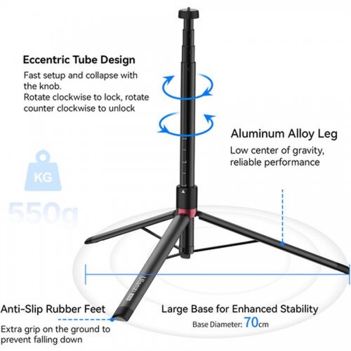 Штатив Ulanzi AT-01 Offset Tripod (T052 AT-01) Black купити в Україні | Telemart фото