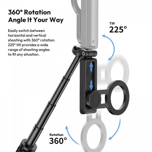 Селфі-монопод Ulanzi JJ03 3-in-1 Magnetic Phone Tripod with Remote Control (T090) Black купити в Україні | Telemart фото