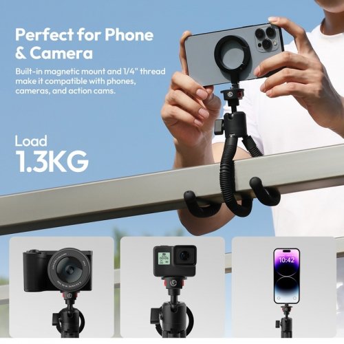 Штатив Ulanzi MT30 Magnetic Flexible Tripod (T137) Black купити в Україні | Telemart фото