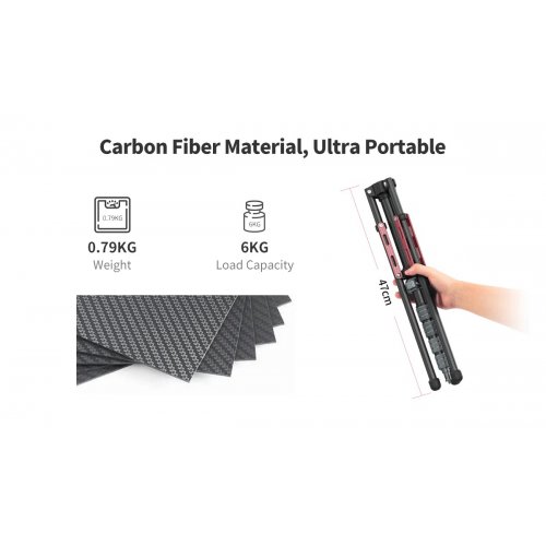 Штатив Ulanzi Full Carbon Fiber Multifunctional Portable Light Tripod (UV-2784 MT-49) Black купити в Україні | Telemart фото