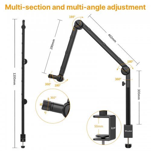 Штатив-держатель Ulanzi Vijim Microphone Boom Arm (UV-2806 LS24) Black купить в Украине | Telemart фото