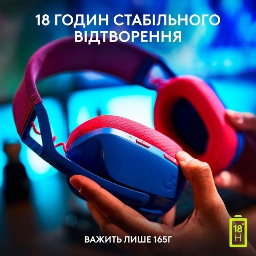 Уцінка навушники Logitech G435 Lightspeed (981-001062) Blue/Raspberry (Розкрита упаковка, 898173) купити в Україні | Telemart фото