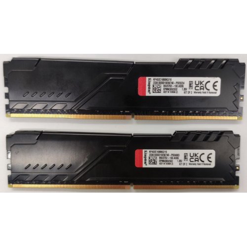 Озу Kingston DDR4 16GB (2x8GB) 3200Mhz FURY Beast Black (KF432C16BBK2/16) (Восстановлено продавцом, 898182) купить в Украине | Telemart фото