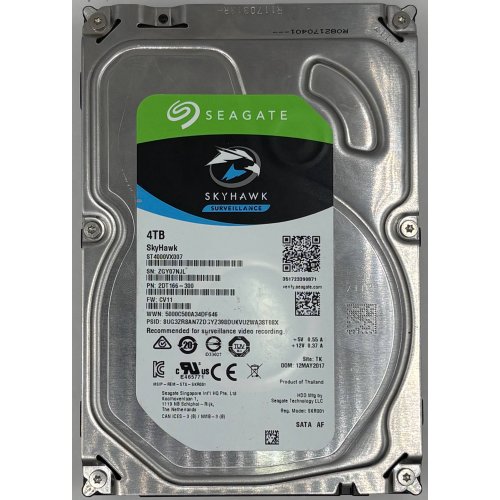 Жорсткий диск Seagate SkyHawk (Secure) 4TB 64MB 5900RPM 3.5'' (ST4000VX007) (Відновлено продавцем, 898207) купити в Україні | Telemart фото