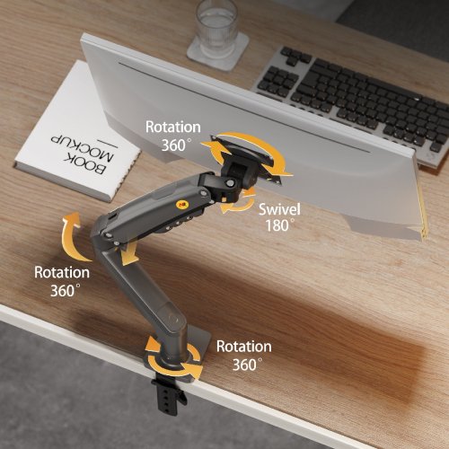 Кронштейн для монитора NB Ergonomic 17-32" F80 Gas Spring Monitor Arm Matt Charcoal купить в Украине | Telemart фото