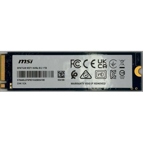 Ssd-диск MSI SPATIUM M371 3D NAND TLC 1TB M.2 (2280 PCI-E) (S78-440L870-P83) (Відновлено продавцем, 898220) купити в Україні | Telemart фото