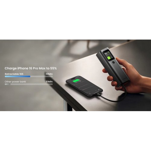Powerbank SHARGE Retractable 165 20000mAh 165W (YDD-SG-E4SSX-HEI) Space Gray купить в Украине | Telemart фото