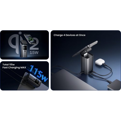 Powerbank SHARGE StandMag 15000 15000mAh 115W (YDD-SG-E5CXEHY-HEI) Space Gray купить в Украине | Telemart фото