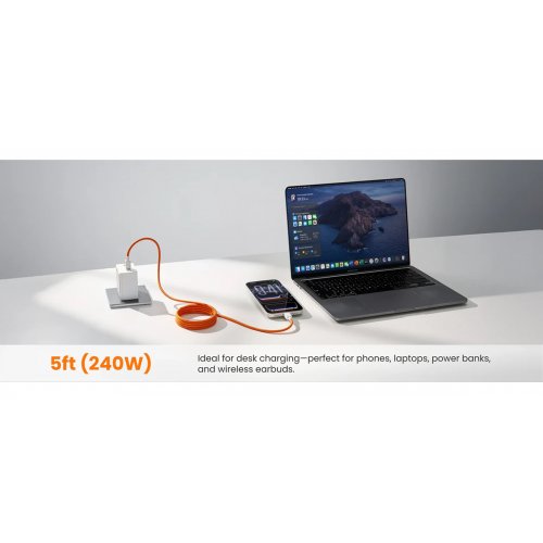 Кабель SHARGE MagLoop USB Type-C to USB Type-C 240W 1.5m (CDX-SJ-1.5M240W-CXKW-BAI) White купить в Украине | Telemart фото