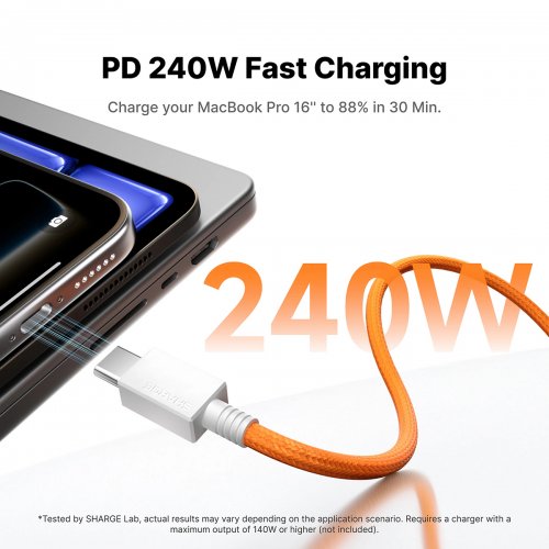 Кабель SHARGE MagLoop USB Type-C to USB Type-C 240W 1.5m (CDX-SJ-1.5M240W-CXKW-HEI) Black купить в Украине | Telemart фото