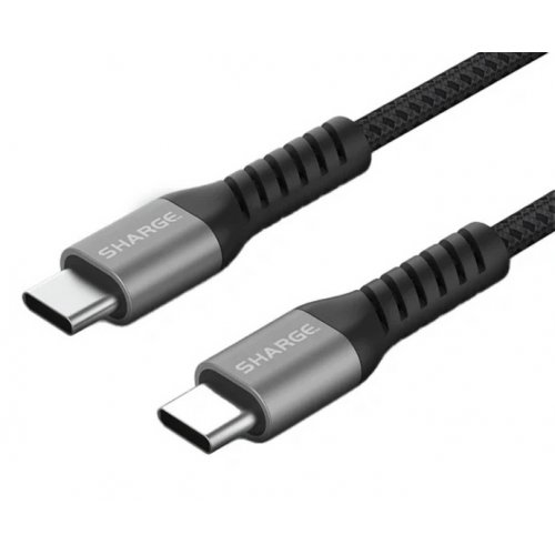Кабель SHARGE Braided USB Type-C to USB Type-C 240W 1.5m (SJX-SJ-240-CC-1.5-ZH-HEI) Black купить в Украине | Telemart фото