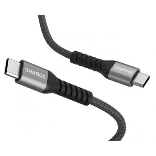 Кабель SHARGE Braided USB Type-C to USB Type-C 240W 1.5m (SJX-SJ-240-CC-1.5-ZH-HEI) Black купить в Украине | Telemart фото