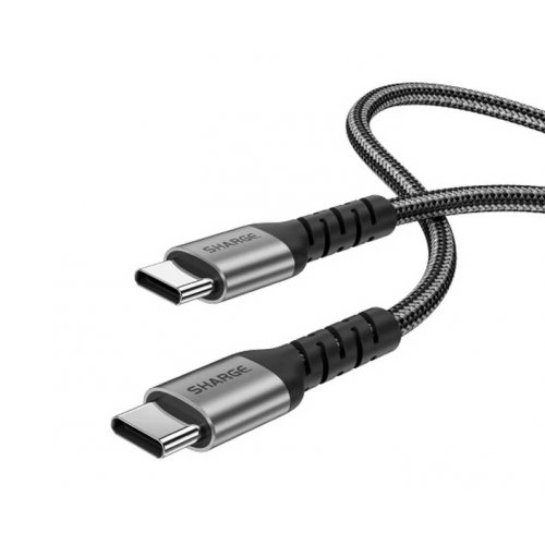 Кабель SHARGE Braided USB Type-C to USB Type-C 240W 1.5m (SJX-SJ-240-CC-1.5-ZH-HEI) Black купить в Украине | Telemart фото
