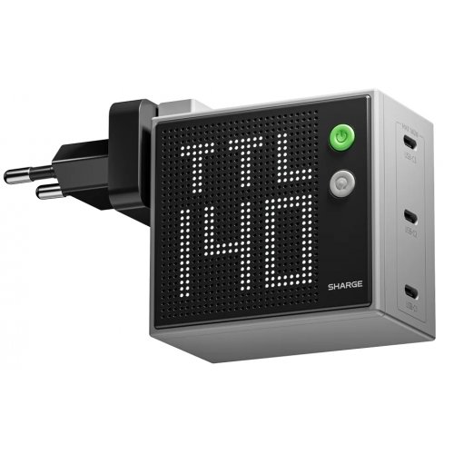 Мережевий зарядний пристрій SHARGE GaN Pixel 140W (CDT-SG-140-EUR-DZP-HUI) Grey купити в Україні | Telemart фото