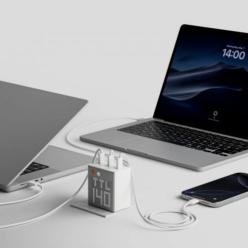 Мережевий зарядний пристрій SHARGE GaN Pixel 140W (CDT-SG-140-EUR-DZP-HUI) Grey купити в Україні | Telemart фото
