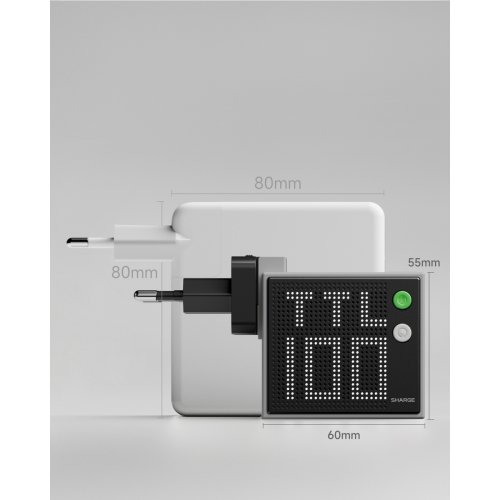 Мережевий зарядний пристрій SHARGE GaN Pixel 100W (CDT-SG-100-EUR-DZP-BAI) White купити в Україні | Telemart фото