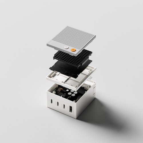 Мережевий зарядний пристрій SHARGE GaN Pixel 100W (CDT-SG-100-EUR-DZP-BAI) White купити в Україні | Telemart фото