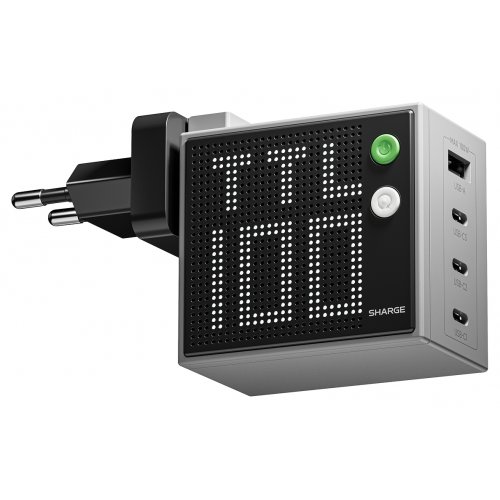 Сетевое зарядное устройство SHARGE GaN Pixel 100W (CDT-SG-100-EUR-DZP-HUI) Grey купить в Украине | Telemart фото