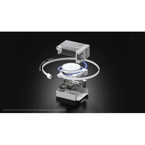 Сетевое зарядное устройство SHARGE Retractable 65W (CDT-SG-65-EUR-CP-HEI) Black купить в Украине | Telemart фото