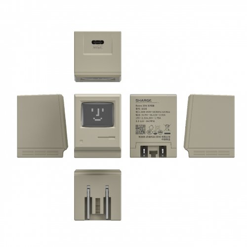 Мережевий зарядний пристрій SHARGE Retro 35W (CDT-SJ-35-1C-T4f-MI) Grey купити в Україні | Telemart фото