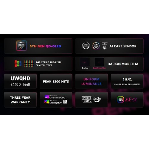 Уцінка монітор MSI 34" MPG 341CQR QD-OLED X36 Black (Розкрита упаковка, 898415) купити в Україні | Telemart фото