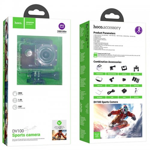 Екшн-камера Hoco DV100 Sports Camera Black купити в Україні | Telemart фото