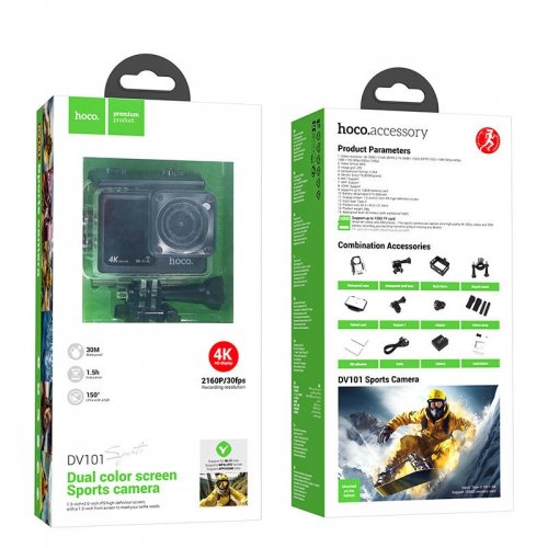 Екшн-камера Hoco DV101 Dual Color Screen Sports Camera Black купити в Україні | Telemart фото
