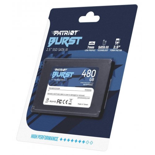 Продать SSD-диск Patriot Burst 480GB 3D NAND TLC 2.5" (PBU480GS25SSDR) по Trade-In интернет-магазине Телемарт - Киев, Днепр, Украина фото