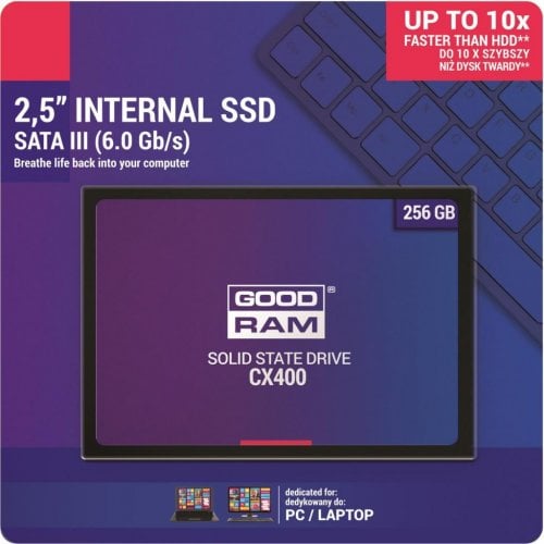 Продати SSD-диск GoodRAM CX400 TLC 256GB 2.5" (SSDPR-CX400-256) за Trade-In у інтернет-магазині Телемарт - Київ, Дніпро, Україна фото
