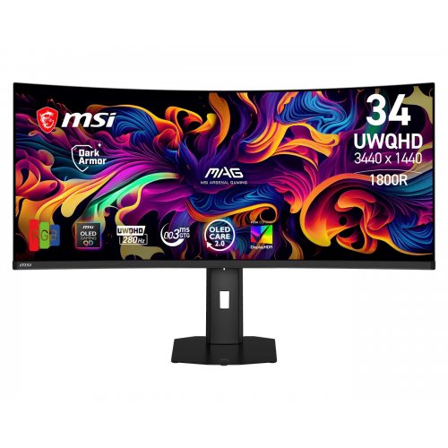 Монітор MSI 34.18" MAG 341CQP QD-OLED X28 Black купити в Україні | Telemart фото