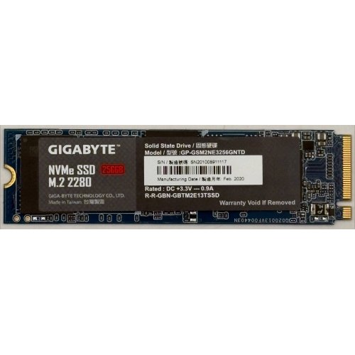 Ssd-диск Gigabyte 256GB M.2 (2280 PCI-E) NVMe 1.3 (GP-GSM2NE3256GNTD) (Восстановлено продавцом, 898724) купить в Украине | Telemart фото