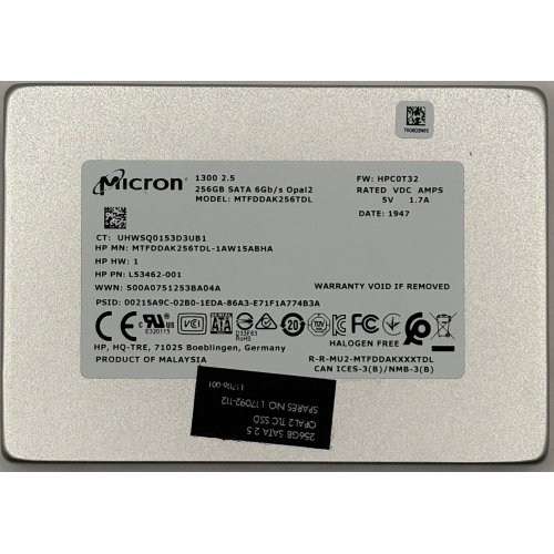 Ssd-диск MICRON 1300 256GB 2.5" SATA (MTFDDAK256TDL) (Восстановлено продавцом, 898730) купить в Украине | Telemart фото
