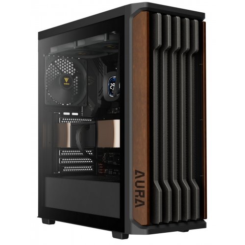 Корпус Gamdias AURA GC11 Tempered Glass без БЖ (4711514503753) Black/Wood (Відновлено продавцем, 899117) купити в Україні | Telemart фото