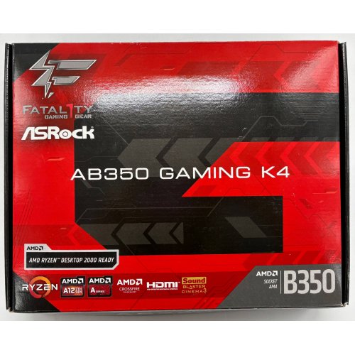 Материнська плата AsRock FATAL1TY AB350 GAMING K4 (sAM4, AMD B350) (Відновлено продавцем, 899124) купити в Україні | Telemart фото