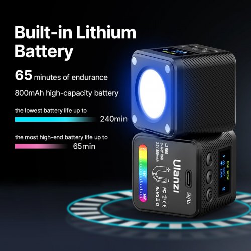 Відеосвітло Ulanzi VIJIM L2 RGB COB Video Light 4W (UV-2878 L2 RGB) Black купити в Україні | Telemart фото