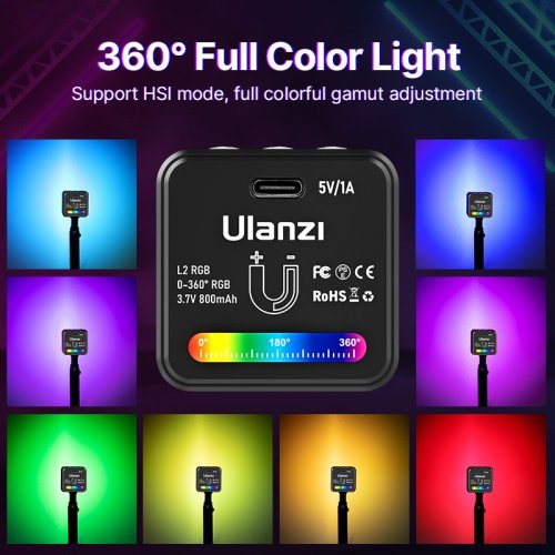 Відеосвітло Ulanzi VIJIM L2 RGB COB Video Light 4W (UV-2878 L2 RGB) Black купити в Україні | Telemart фото
