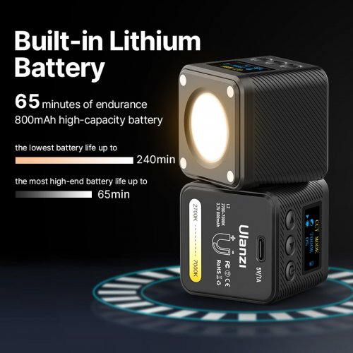 Відеосвітло Ulanzi L2 Bi-color COB Video Light 5W (UV-3051) Black купити в Україні | Telemart фото