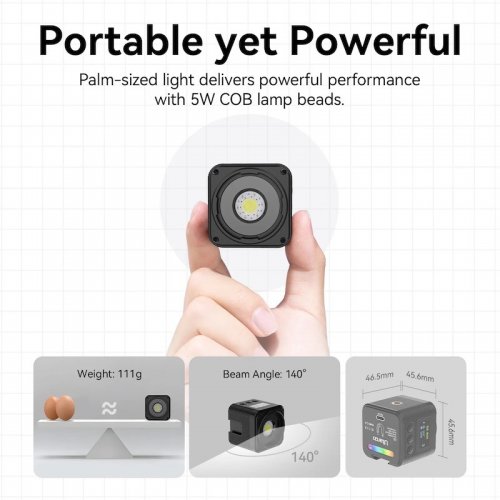 Відеосвітло Ulanzi L3 RGB COB Fill Light 5W (UV-L052GBB1 L3 RGB) Black купити в Україні | Telemart фото