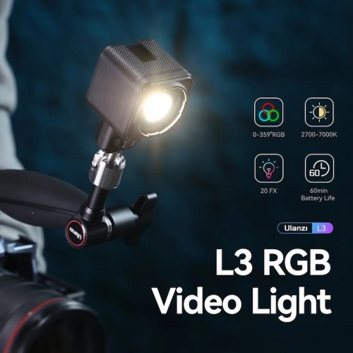 Відеосвітло Ulanzi L3 RGB COB Fill Light 5W (UV-L052GBB1 L3 RGB) Black купити в Україні | Telemart фото