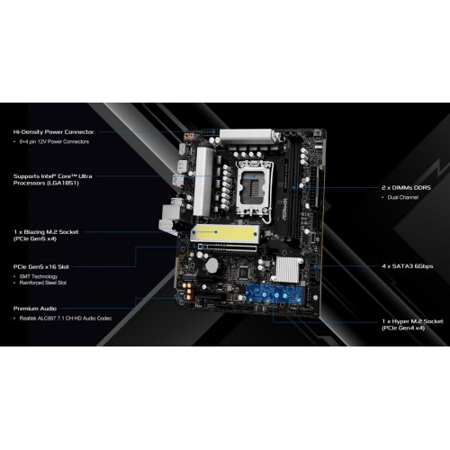 Материнская плата AsRock B860M-X Gen5 (s1851, Intel B860) купить в Украине | Telemart фото
