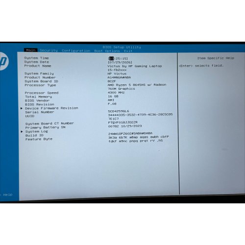 Ноутбук HP Victus 15-fb2082wm (A14MNUA) Black (Відновлено продавцем, 899984) купити в Україні | Telemart фото
