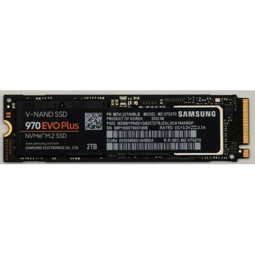 Ssd-диск Samsung 970 EVO Plus V-NAND MLC 2TB M.2 (2280 PCI-E) NVMe 1.3 (MZ-V7S2T0BW) (Відновлено продавцем, 900070) купити в Україні | Telemart фото