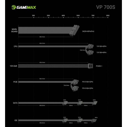 Блок живлення GAMEMAX VP 700S 700W (VP 700S BK) купити в Україні | Telemart фото
